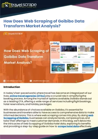 How Does Web Scraping of Goibibo Data Transform Market Analysis