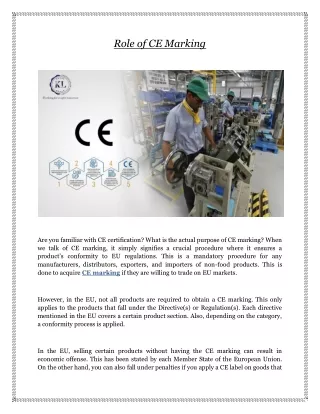 Role of CE Marking