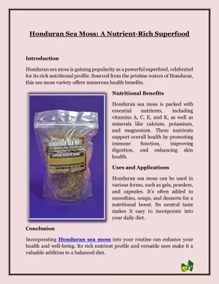 Honduran Sea Moss- A Nutrient-Rich Superfood