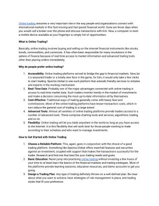 The Essentials of Online Trading: What You Need to Know