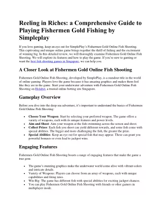 Reeling in Riches: a Comprehensive Guide to Playing Fishermen Gold Fishing by Si