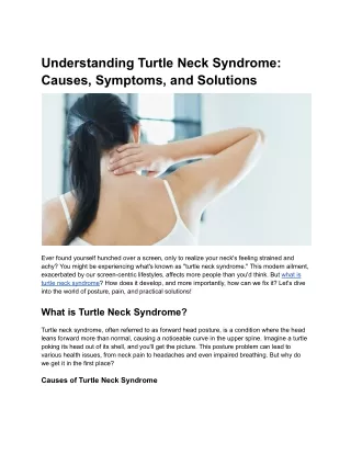 Understanding Turtle Neck Syndrome_ Causes, Symptoms, and Solutions