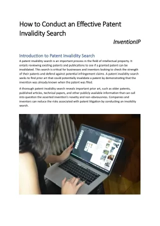 How to Conduct an Effective Patent Invalidity Search | InventionIP
