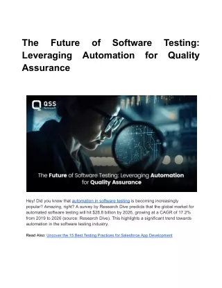 The Future of Software Testing_ Leveraging Automation for Quality Assurance