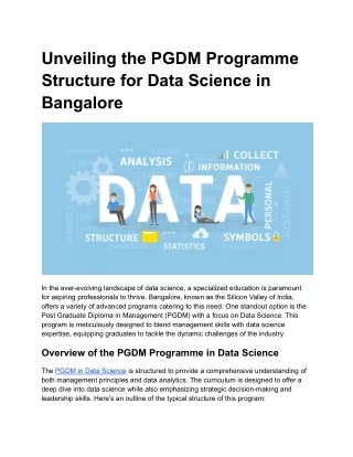 Unveiling the PGDM Programme Structure for Data Science in Bangalore