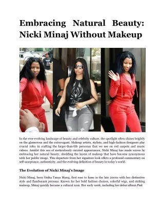 Embracing Natural Beauty_ Nicki Minaj Without Makeup