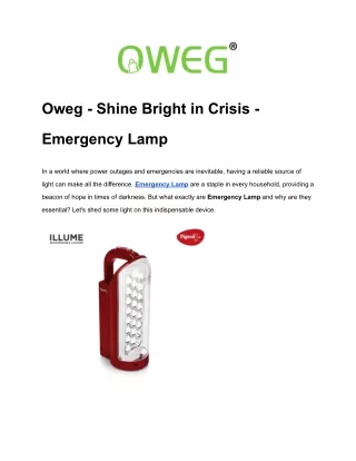 Oweg - Shine Bright in Crisis - Emergency Lamp