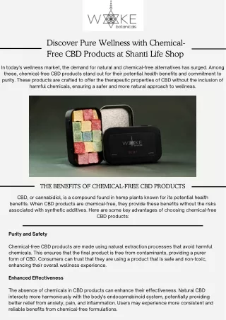 Discover Pure Wellness with Chemical-Free CBD Products at Shanti Life Shop