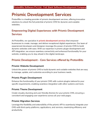 Prismic Development Company | Prismic Developers