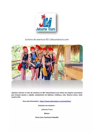 turismo de aventura RD |Jeloumatours.com