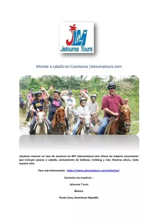 Montar a caballo en Constanza |Jeloumatours.com