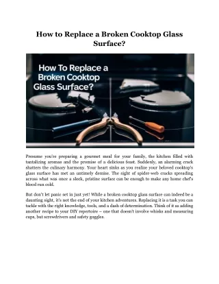 How to Replace a Broken Cooktop Glass Surface?