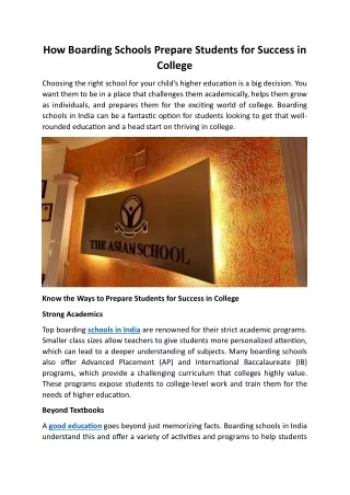 How Boarding Schools Prepare Students for Success in College