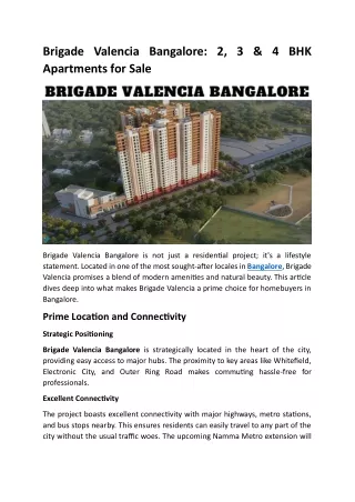 Brigade Valencia Bangalore: A Spanish Oasis in the Heart of the City