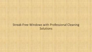 Streak-Free Windows with Professional Cleaning Solutions