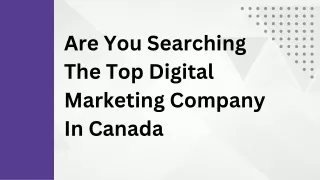 Are You Searching The Top Digital Marketing Company In Canada