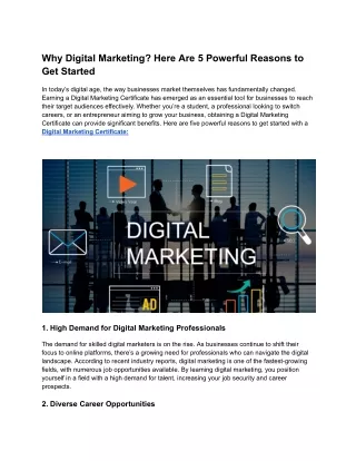 Why Digital Marketing? Here Are 5 Powerful Reasons to Get Started