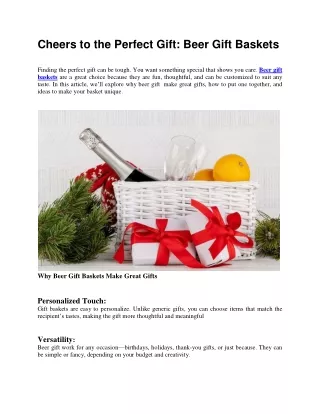 Cheers to the Perfect Gift: Beer Gift Baskets