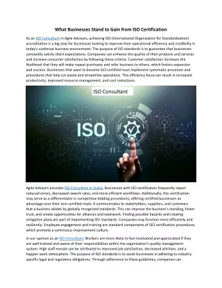 What Businesses Stand to Gain from ISO Certification
