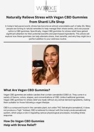 Naturally Relieve Stress with Vegan CBD Gummies from Shanti Life Shop