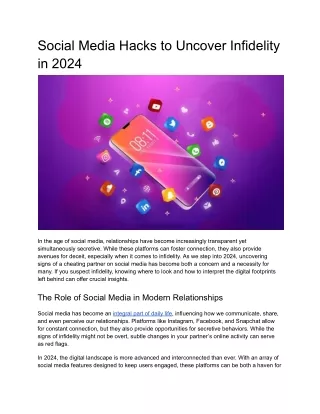Social Media Hacks to Uncover Infidelity in 2024
