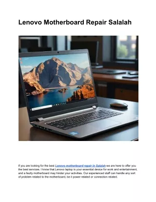 Lenovo Motherboard Repair Salalah