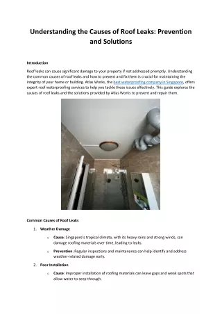 Roof Leak Causes Explained: Effective Prevention and Solutions