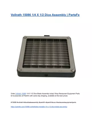 Vollrath 15086 1_4 X 1_2 Dice Assembly _ PartsFe