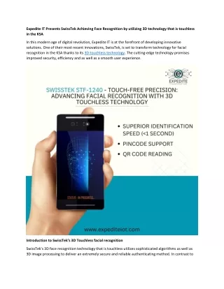 SwissTek Advancing Facial Recognition in KSA