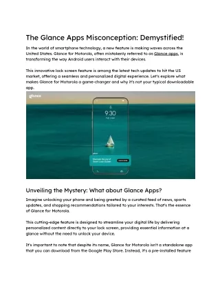 The Glance Apps Misconception Demystified!