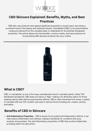 Elevate Your Skincare with CBD Products from Shanti Life Shop