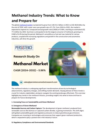 Methanol Industry Trends: What to Know and Prepare for