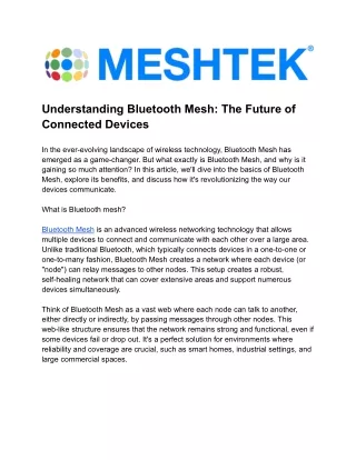 Understanding Bluetooth Mesh_ The Future of Connected Devices