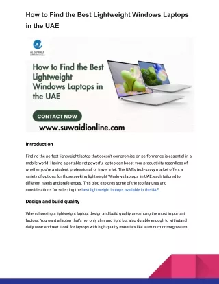 How to Find the Best Lightweight Windows Laptops in the UAE