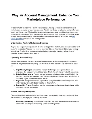 Wayfair Account Management_ Enhance Your Marketplace Performance