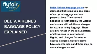 DELTA AIRLINES BAGGAGE POLICY EXPLAINED