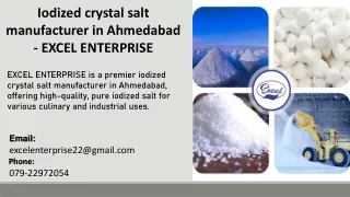 iodized crystal salt manufacturer in Ahmedabad -  EXCEL ENTERPRISE