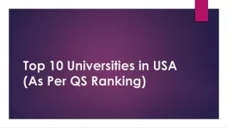 Top 10 Universities in USA (As Per QS Ranking)