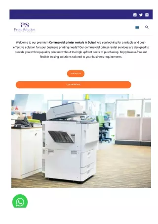 Copier Rental Services in Dubai