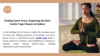 Finding Inner Peace Exploring the Best Gentle Yoga Classes in Sydney