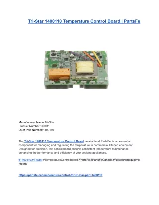 Tri-Star 1400110 Temperature Control Board _ PartsFe