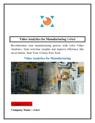 Video Analytics for Manufacturing  viAct