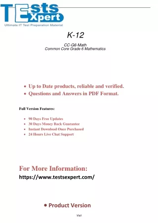 Best Prep for CC-G6-Math Common Core Grade 6 Math Exam