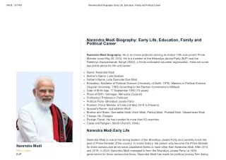 Narendra Modi Biography_ Early Life, Education, Family and Political Career