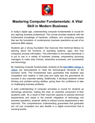 Mastering Computer Fundamentals_ A Vital Skill in Modern Business