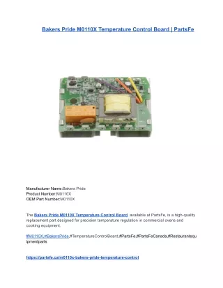 Bakers Pride M0110X Temperature Control Board _ PartsFe