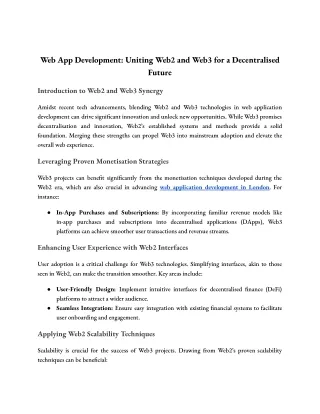 Web App Development: Uniting Web2 and Web3 for a Decentralised Future