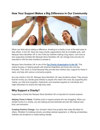 How Your Support Makes a Big Difference in Our Community