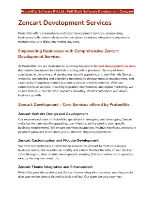 Zencart Development Company | Zencart Developers