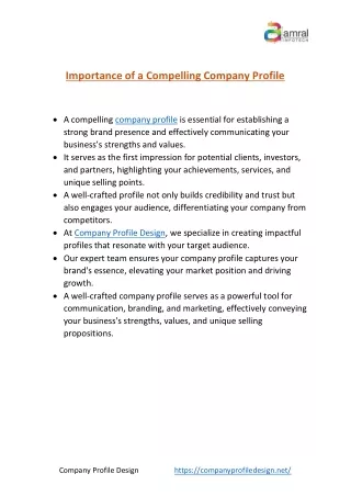 The Importance of a Compelling Company Profile|Company Profile Maker